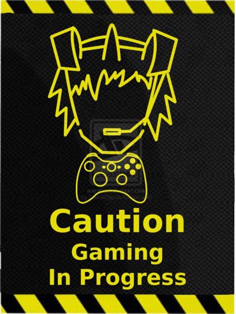 Posterhouzz Caution Gaming In Progress Fine Art Print Gaming