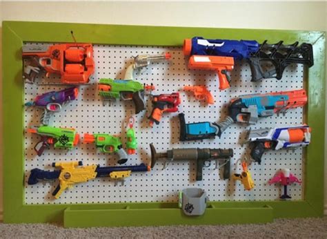 Amzn.to/2zhzsgr this diy gun rack for under $12 is inexpensive, mobile, sturdy, and. Pin on Nerf gun storage for sale!