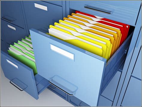 A File Cabinet Filled With Files And Folders