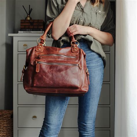 Leather Handbag Leather Purse Top Handle Bag Brown Etsy