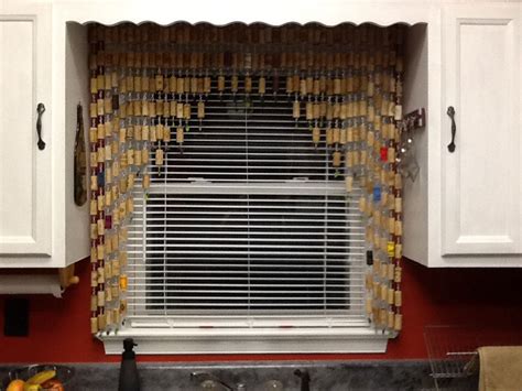 Wine Cork Window Curtain Look What I Made With Corks And Chains And A