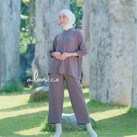 Jual Deira One Set Crinkle Airflow Busui Friendly Setelan Wanita