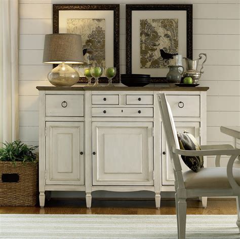 Country Chic Maple Wood White Buffet Server Cabinet Driftwood Zin Home