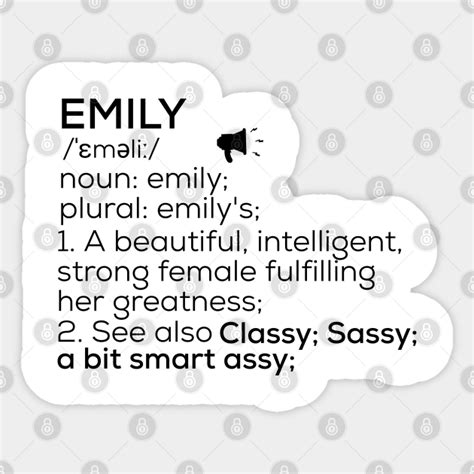 Emily Name Definition Emily Female Name Emily Sticker Teepublic