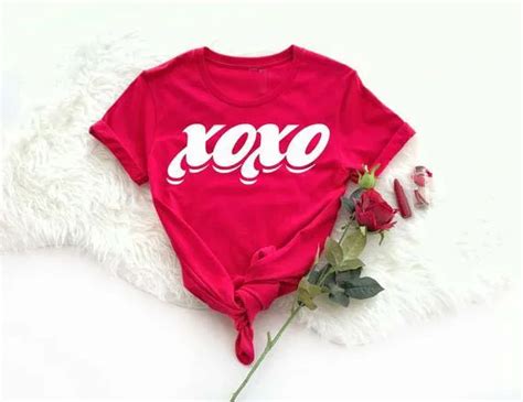Valentines Day Girlfriend T Tee Xoxo Harajuku T Shirt Women Graphic Red Clothing Xoxo Heart