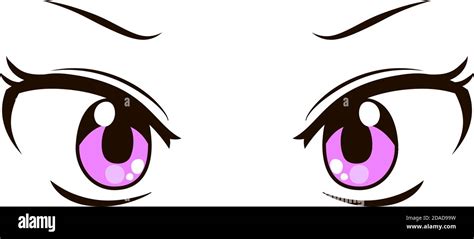 This Is A Illustration Of Cute Anime Style Eyes With An Angry Look