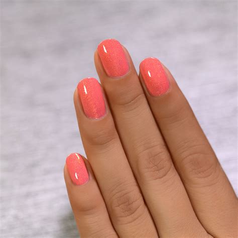 Riley Coral Shimmer Holographic Nail Polish By Ilnp In 2021 Simple Gel Nails Shellac Nails