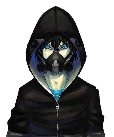 Hoodie Anime Boy With Gas Mask