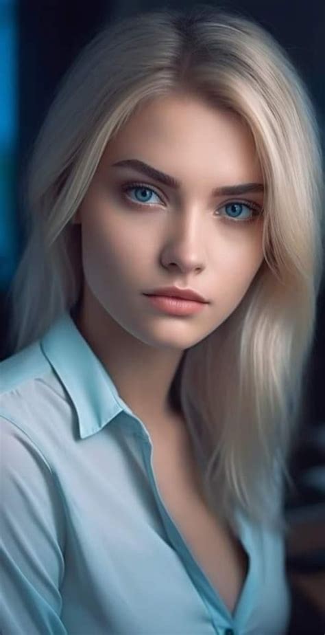Gorgeous Eyes Blonde Hair Girl Portrait Poses Brunette Beauty Silky Hair Beauty Character