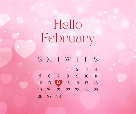 Hello February Wallpaper Calendar