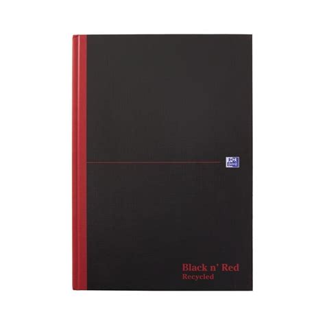 Buy Oxford Black N Red A4 Casebound Hard Cover Notebook Recycled Ruled