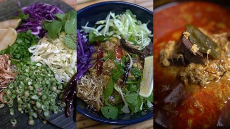 How To Make Lao Mee Ka Tee Recipe Pork Peanut Red Curry Soup Wrice Pho Noodles Laos Laofood