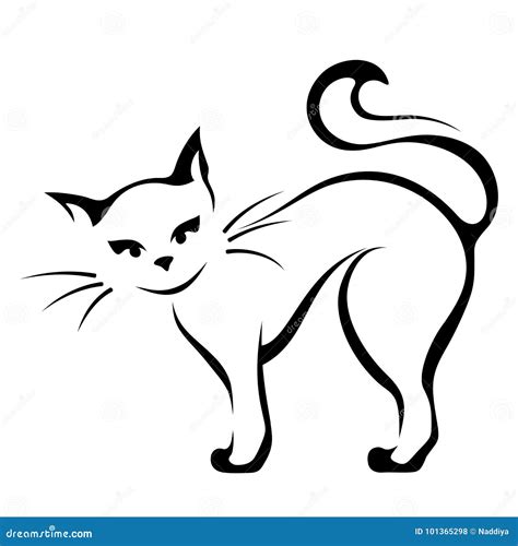 Vector Illustration Of A Cat Stock Vector Illustration Of Contour