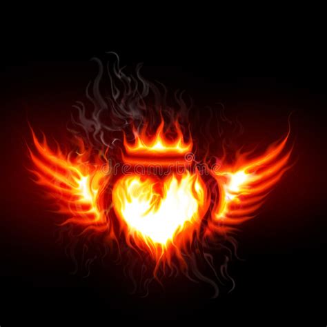 Flaming Heart And Wings Stock Images Image 5705274