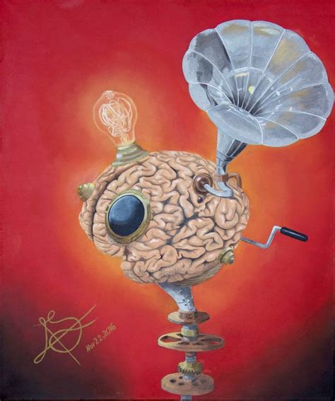 Steampunk Brain Painting By Claudia Soledad Saatchi Art