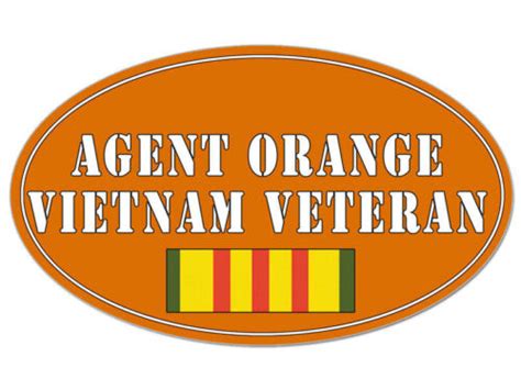Oval Vietnam Veteran Agent Orange Ribbon 5 Military Made In Usa Decal