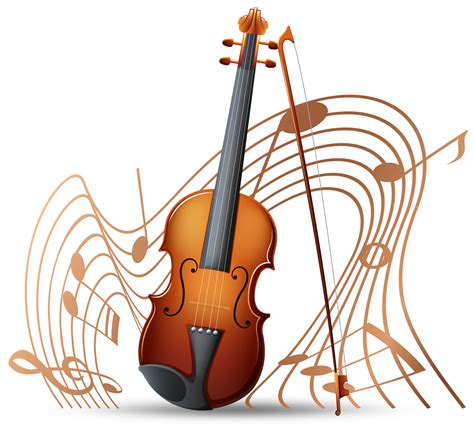 Violín Con Notas Musicales En El Fondo 444586 Vector En Vecteezy