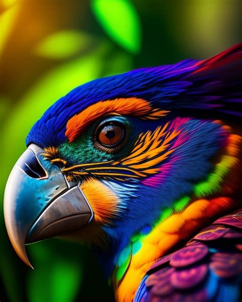 Free Photo A Colorful Parrot With A Blue Beak And A Yellow Beak