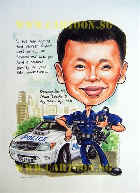 Policeman With Passion T Caricature Drawing Cartoonsg