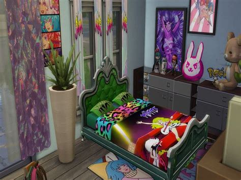 Geekfairy Jem And The Holograms Double Bed Sims 4 Cc Furniture