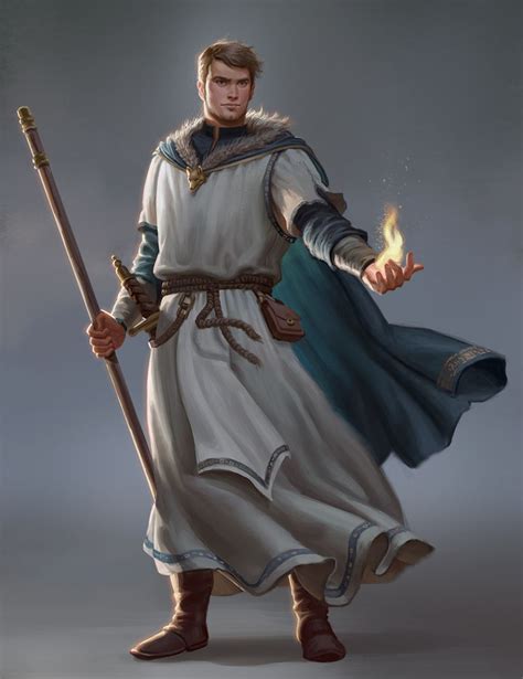 Tristan Foxfur By Chazillah Fire Mage Wizard Sage Priest Male Fantasy