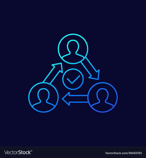 Business Agility Line Icon On Dark Royalty Free Vector Image
