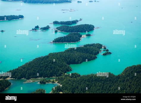 Aerial View Broken Group Islands West Coast Vancouver Island Bri Stock
