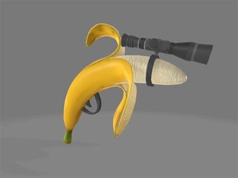 Banana Gun With Scope D Model Cgtrader