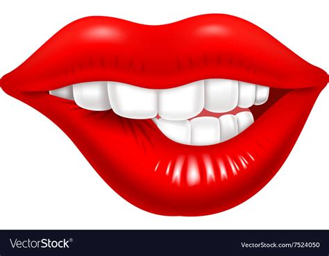 Cartoon Female Sexy Red Lips Isolated Royalty Free Vector