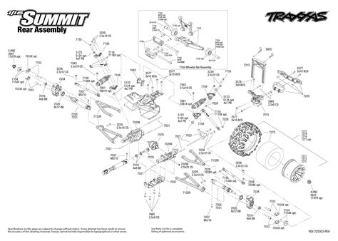 116 Summit Rear Assembly Exploded View Traxxas