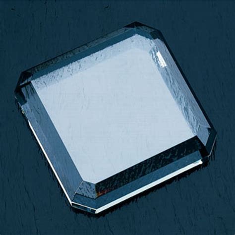 Engraved Clear Glass Square Paperweight