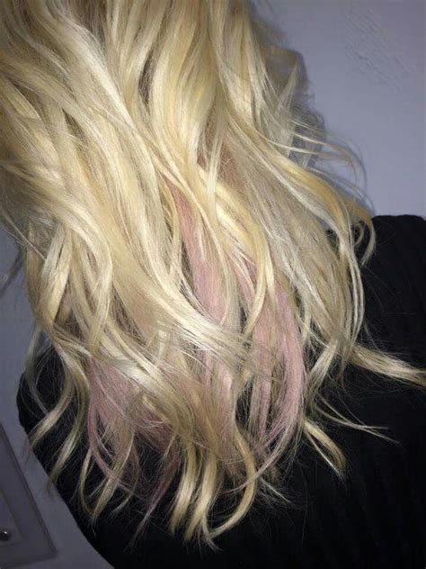 Pink Peek A Boo Highlightspink Hairblonde Wavy Hair Pink Blonde