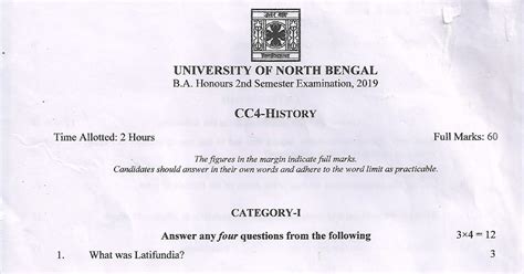 Nil S Niva Cbcs Nd Semester History Honours Previous Year Question