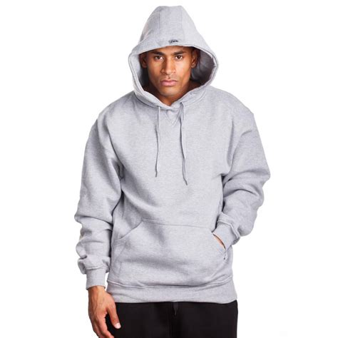 pro club pro 5 mens heavy weight fleece pullover hoodie heather grey 2xl