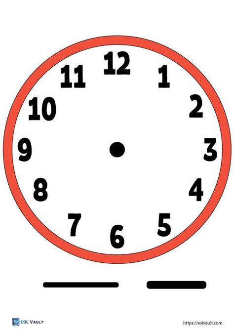 5 Free Printable Clock Faces Pdf Esl Vault