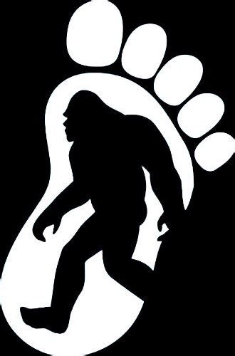 Bigfoot Ts And Toys Bigfoot Print Silhouette 5 Color White Vinyl