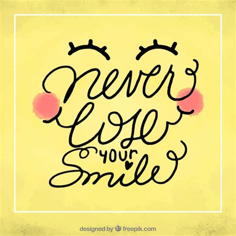 Bonita Frase Nunca Pierdas Tu Sonrisa Vector Gratis