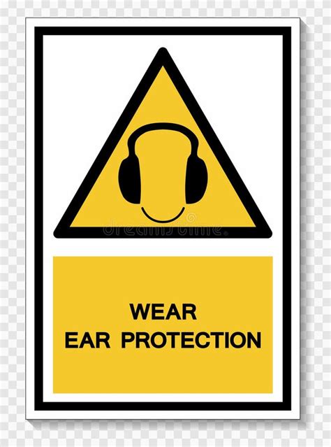 Symbol Wear Ear Protection Sign Isolate On White Backgroundvector