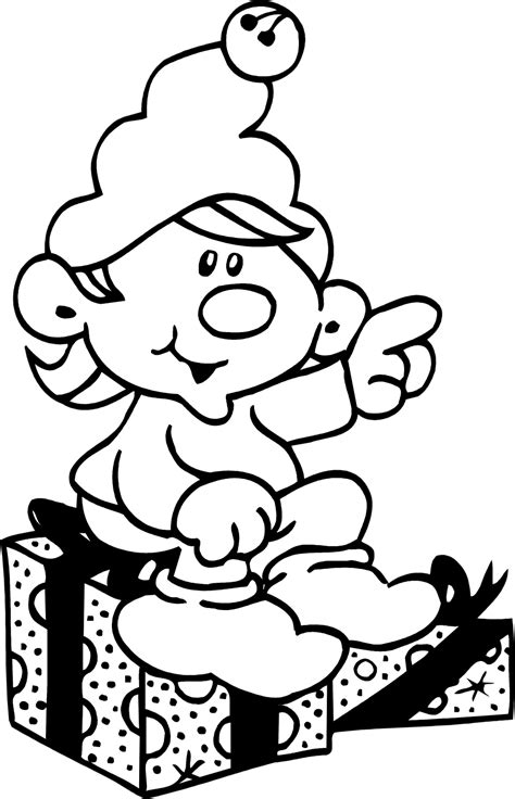 Elf Black And White Elf Free A Christmas Elf Sitting Clipart Wikiclipart