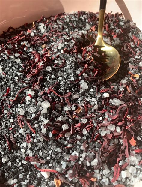 Black Hawaiian Lava Salt And Hibiscus Bath Soak Celestial Gypsy Etsy