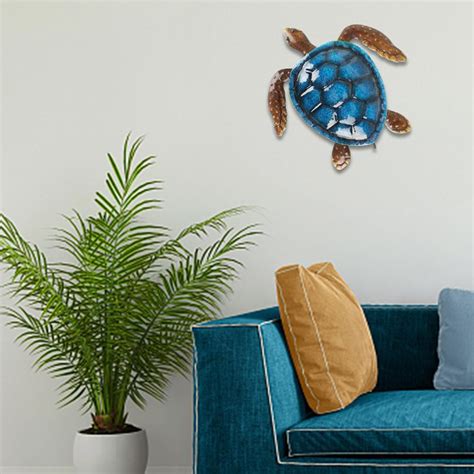 Metal Sea Turtle Beach Theme Decor Wall Art Decoration For Indoor