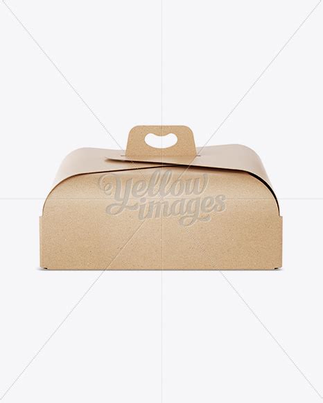 Download Carton Cake Box Mockup - Front View in Box Mockups on Yellow Images Object Mockups