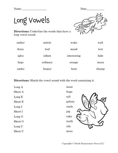 Long Vowel Worksheets Tims Printables