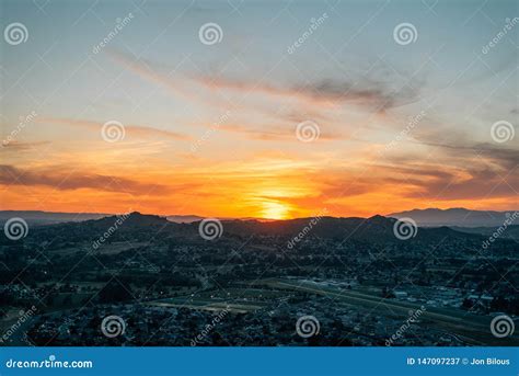 Sunset View From Mount Rubidoux In Riverside California Stock Image