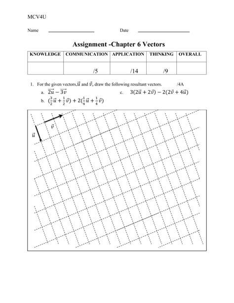 Chapter 6 Assignment Vectors Calculus