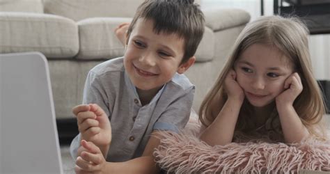 Brother Sister Watching Movie At Home Stock Footage Sbv 335726592