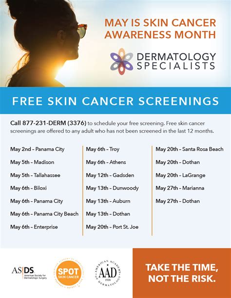 Dermatology Specialists Of Al Fl Ga And Ms To Hold Free Skin Cancer