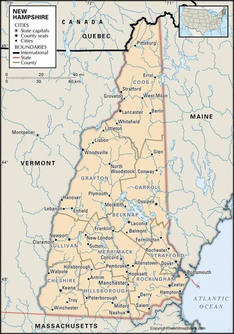 Printable Map Of New Hampshire