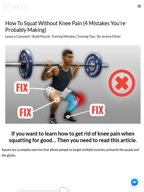 How To Avoid Knee Pain When Squatting 4 Squat Mistakes Youre Making