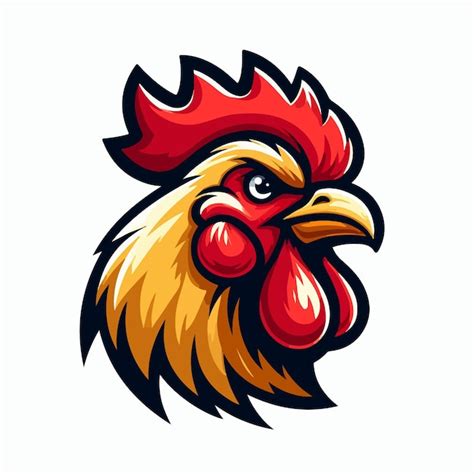 Cute Chicken Head Cartoon Vector On White Background Premium AI